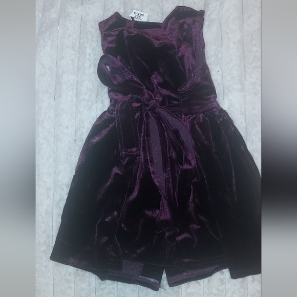 Vintage Elegant Purple Velvet 3T Dress - Picture 4 of 4